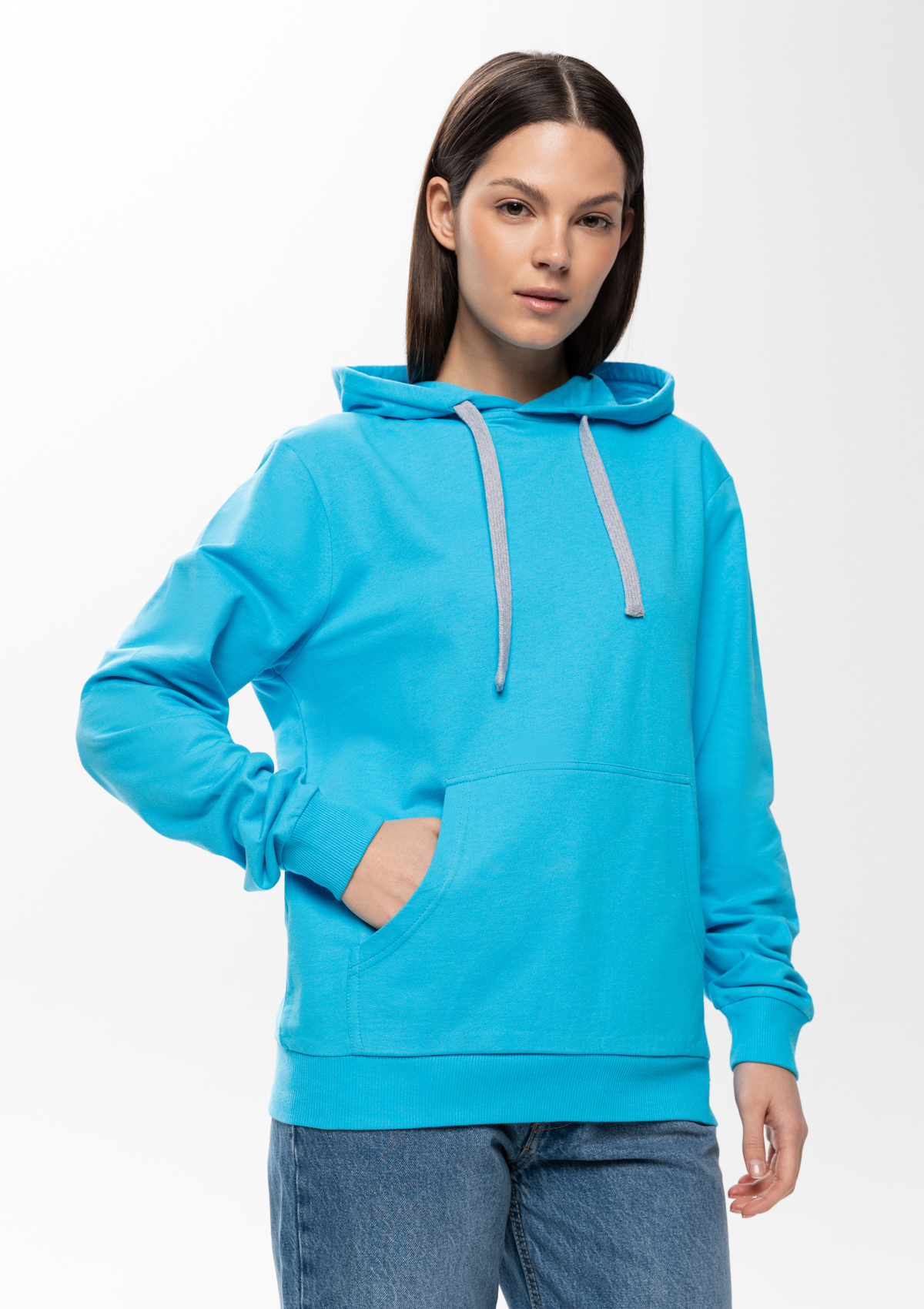 Худи унисекс STAN футер без начёса 260, 23, Бирюзовый,  (32)  (44/XS)