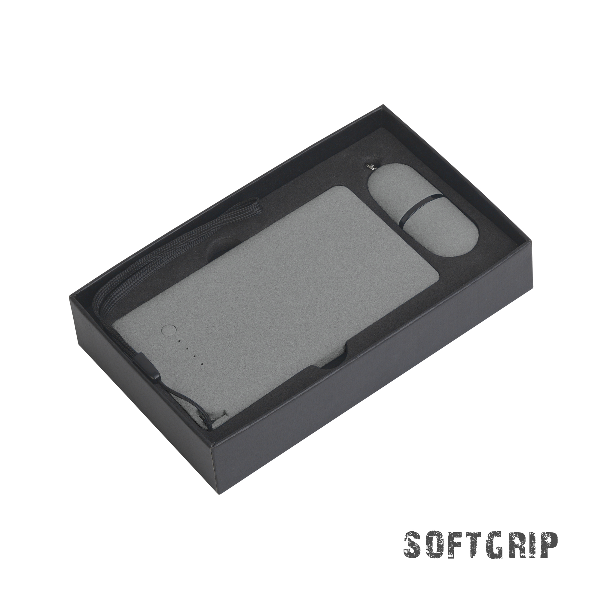 Набор "Камень" на 2 предмета, 4000 mAh /16Gb, с покрытием soft grip, серый #, серый