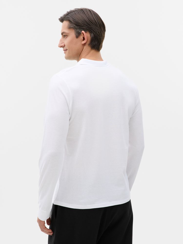 Рубашка поло мужская с длинным рукавом Perfect LSL Men белая, размер S