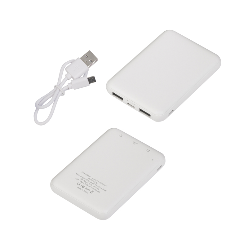Зарядное устройство "Compact", 5000 mAh, белый, белый