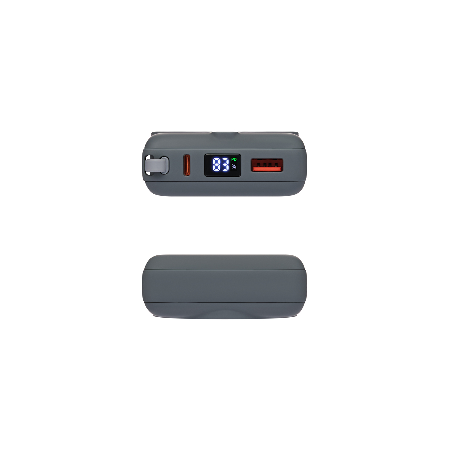 Внешний аккумулятор с подсветкой Риттер PD (Ritter PD) 10000mAh с функцией беспроводной зарядки 15W, серый