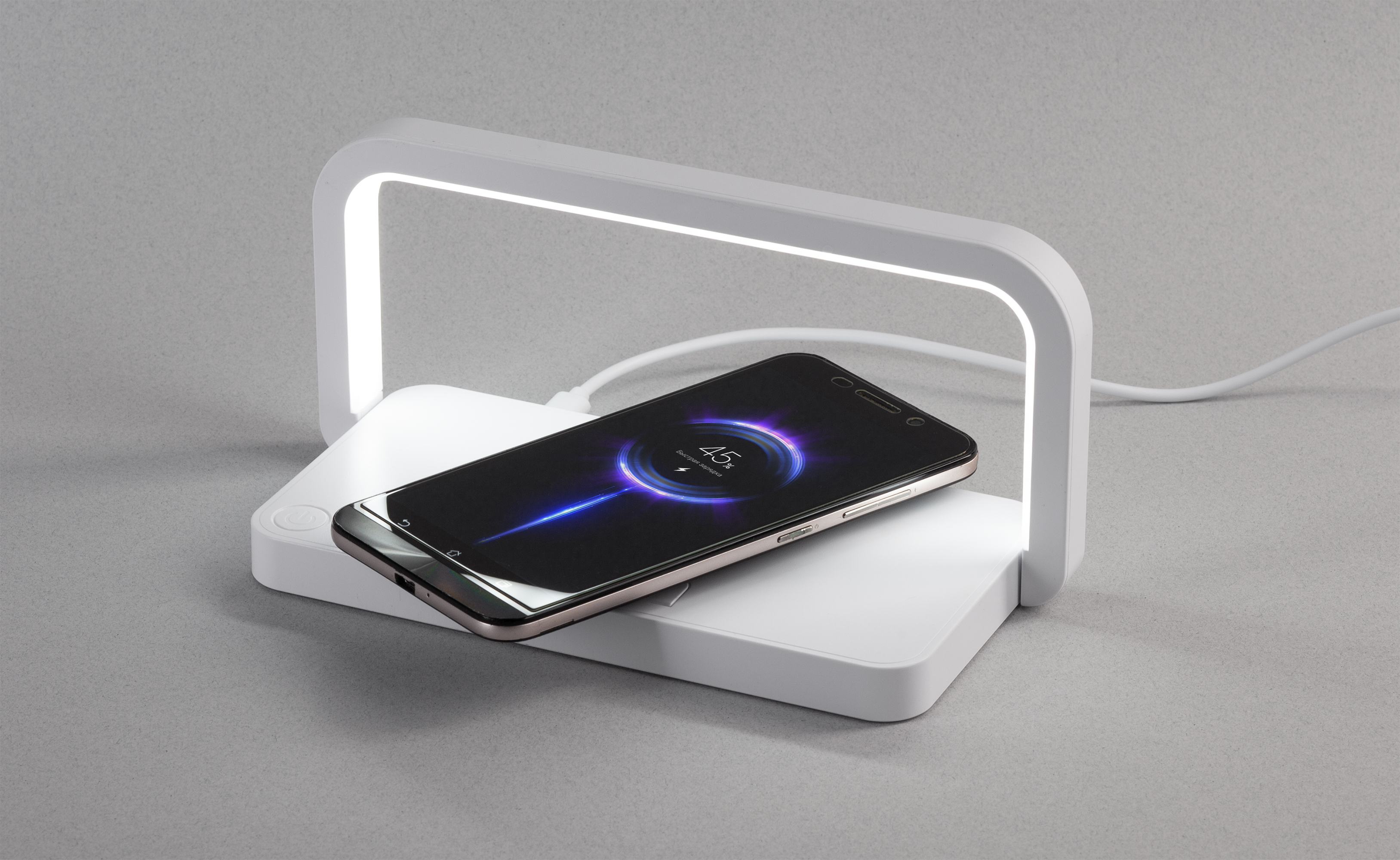 Лампа складная "Smart Light" с беспроводным (10W) зарядным устройством и подставкой для смартфона с логотипом smart | Print Logo