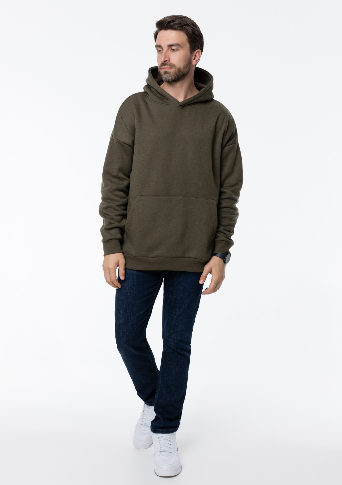 Худи унисекс STAN оверсайз интерсофт 320, 69, Оливковый хаки,  (36)  (52/XL)