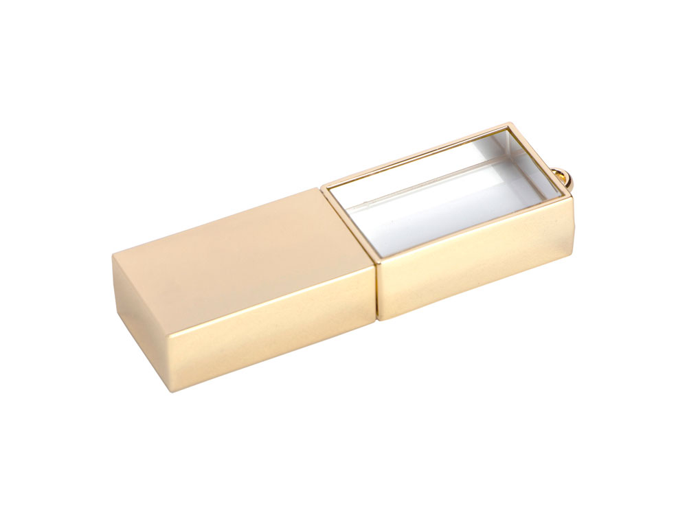 USB 2.0- флешка на 8 Гб кристалл в металле с логотипом  | Print Logo