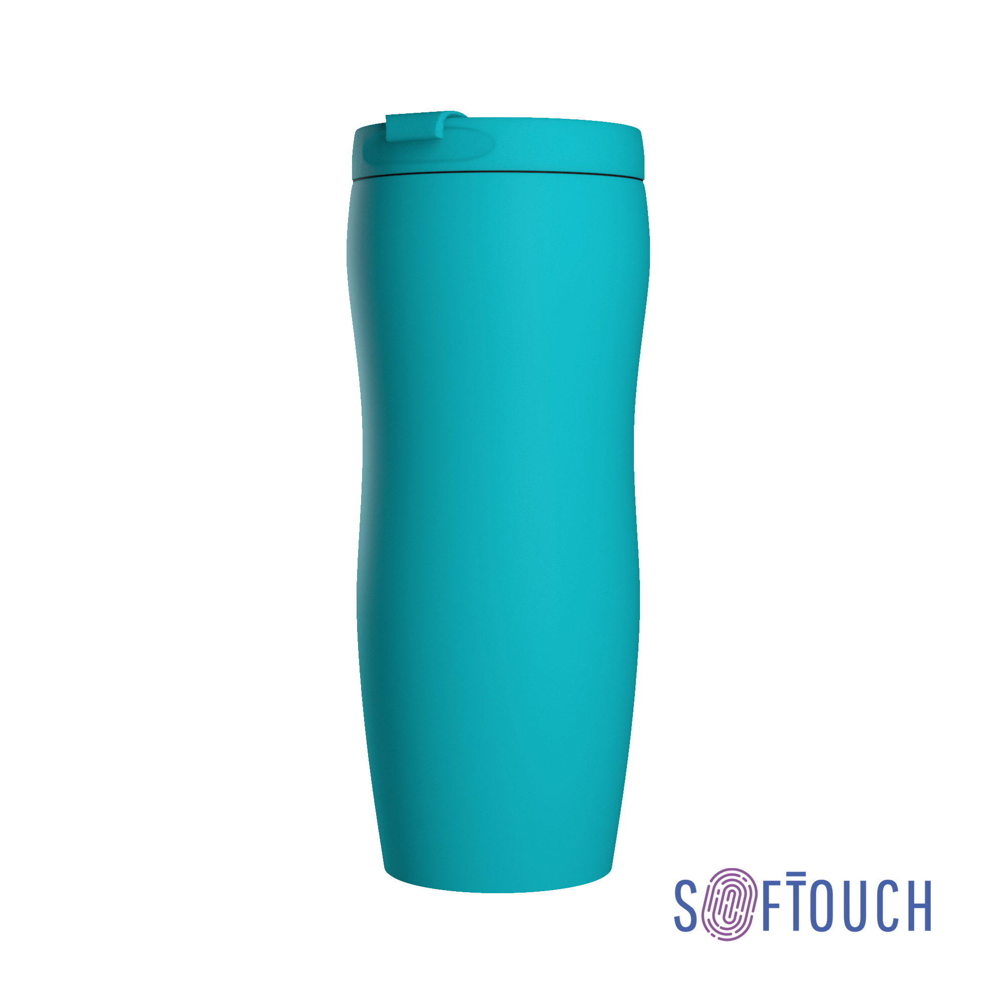 Термостакан "Монтана", покрытие soft touch, 0,4 л., черный, бирюзовый