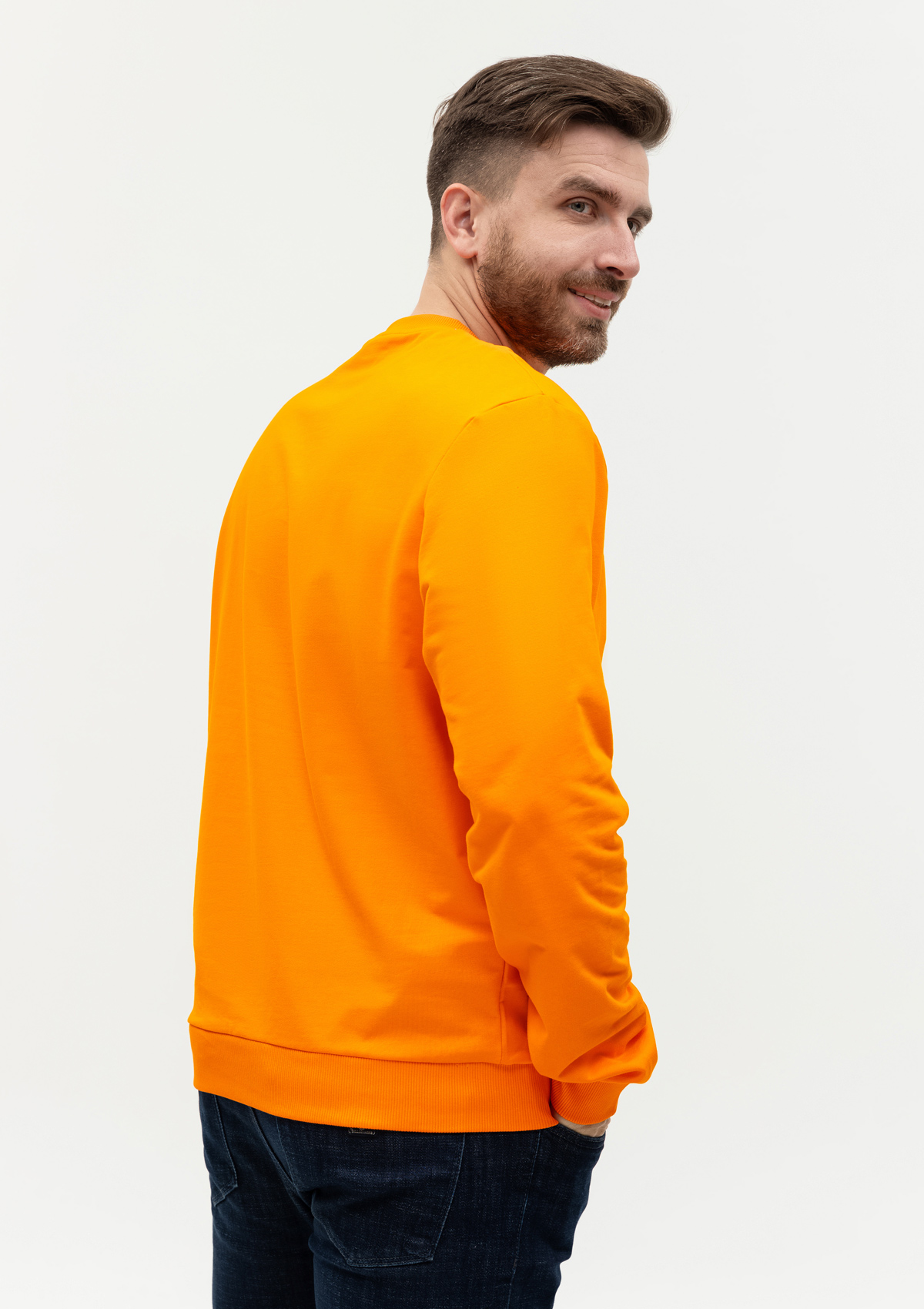 Свитшот унисекс STAN футер без начёса, 260, 63, Оранжевый,  (28/1)  (54/XXL)