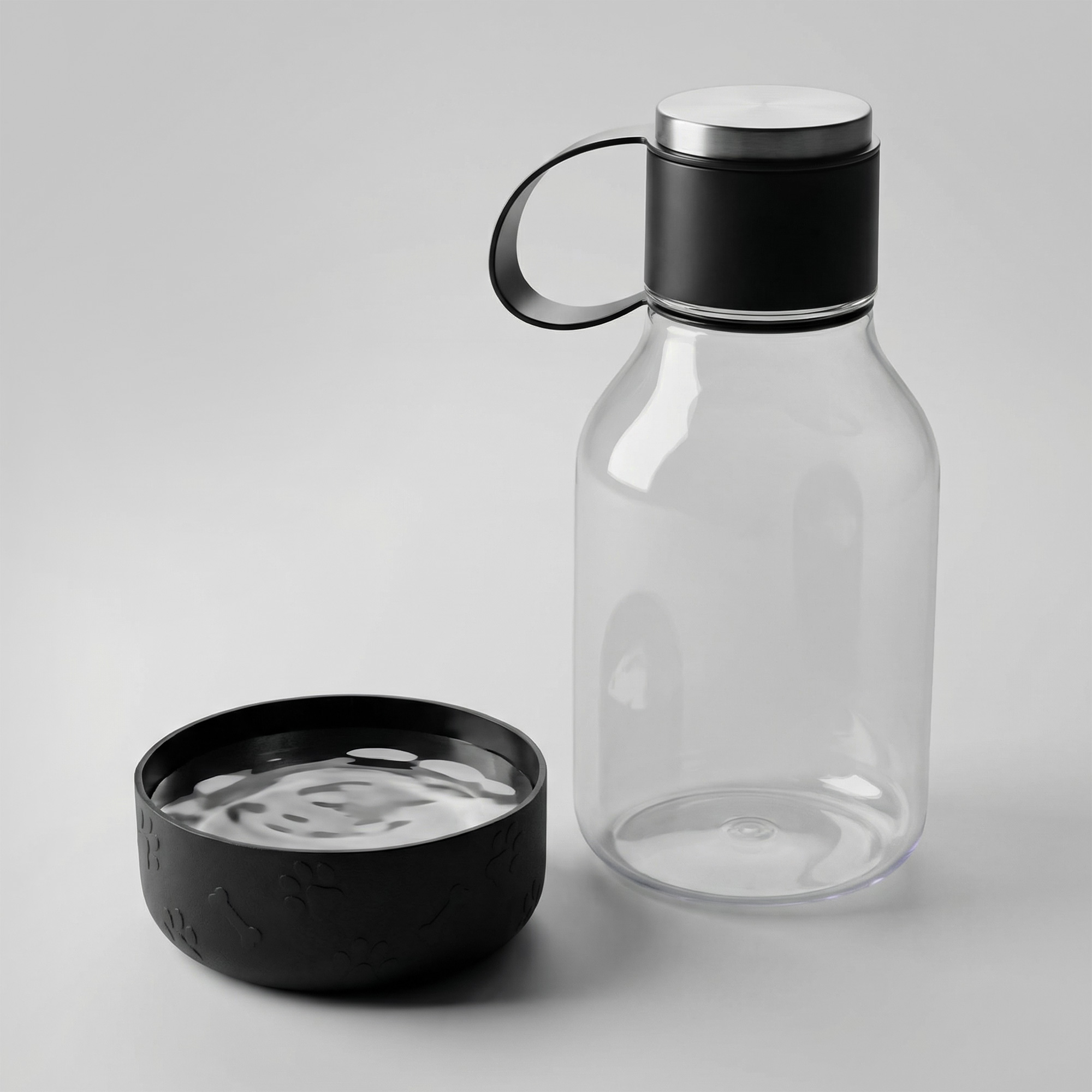 Бутылка для воды 2-в-1 Dog Bowl Bottle со съемной миской для питомцев, 1500 мл с логотипом Asobu | Print Logo
