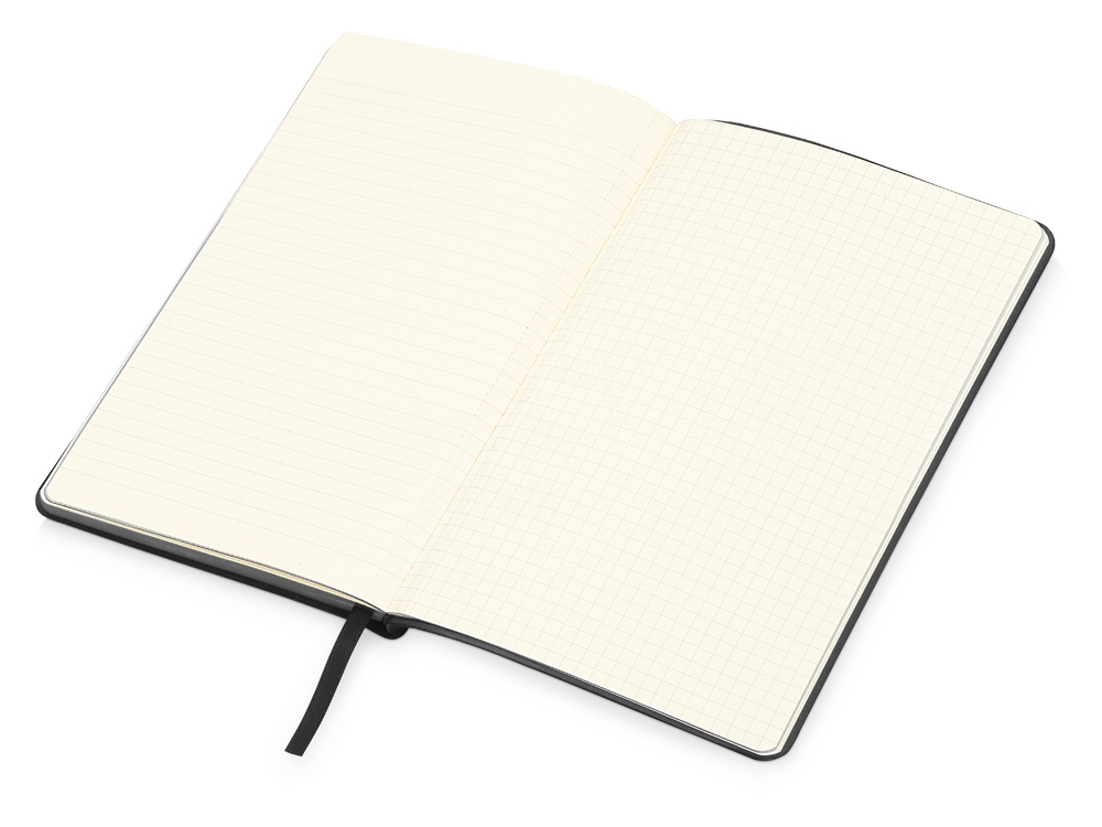Блокнот Notepeno А5 с тонированными линованными страницами, черный (Р)