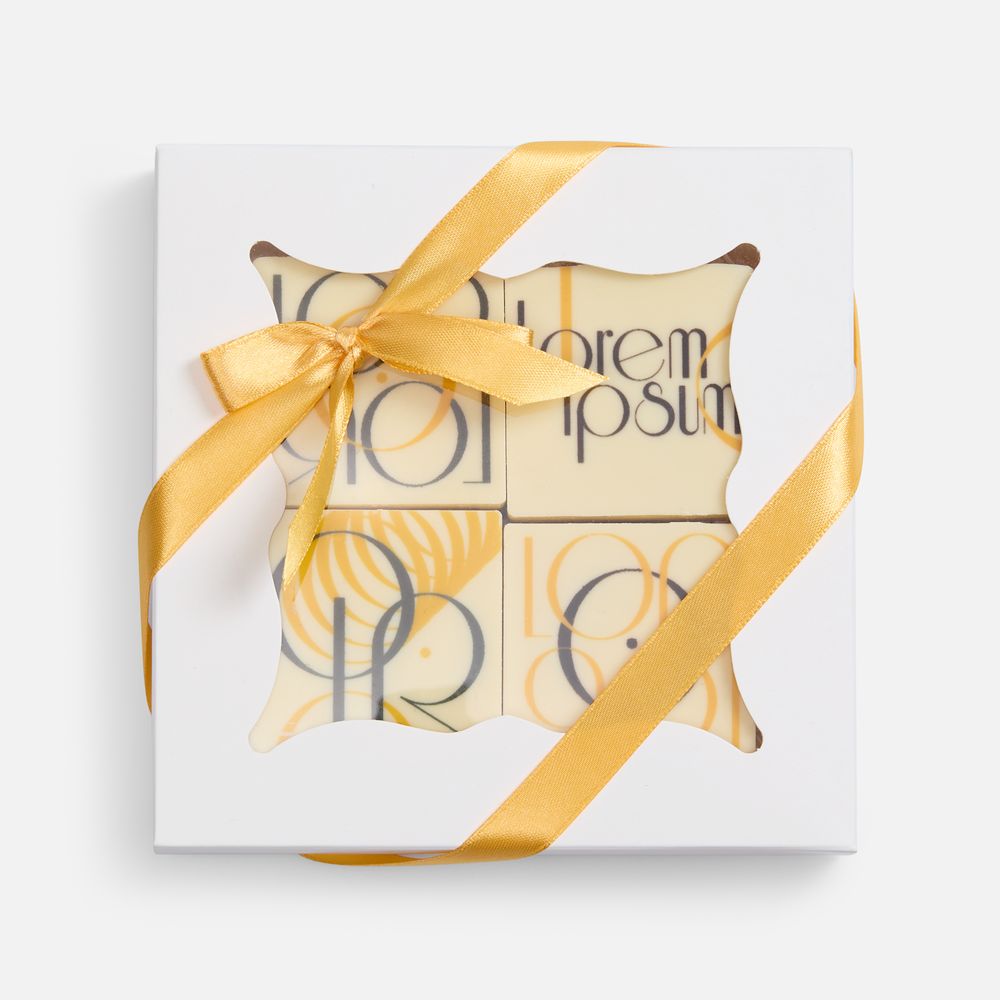 Набор из 4 печений Dream White на заказ с логотипом  | Print Logo