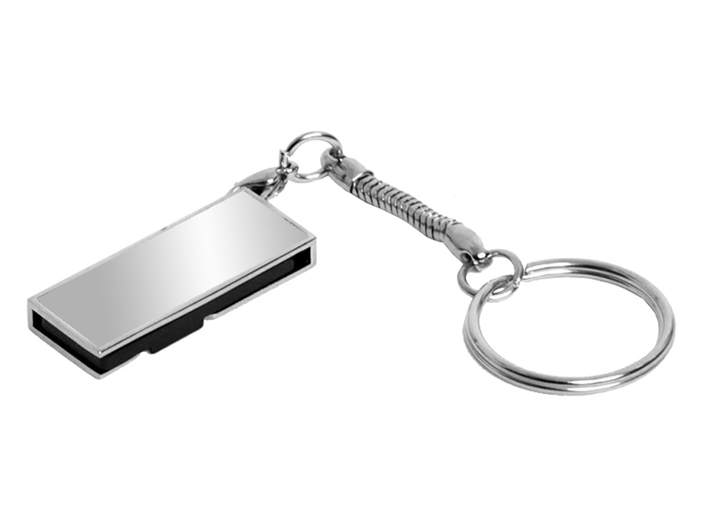 USB 2.0- флешка на 64 Гб с поворотным механизмом и зеркальным покрытием с логотипом  | Print Logo