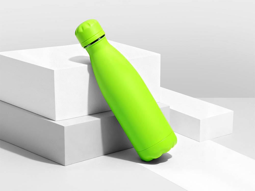 Подарочный набор с термобутылкой и повербанком С1, 5000 mAh, зеленое яблоко