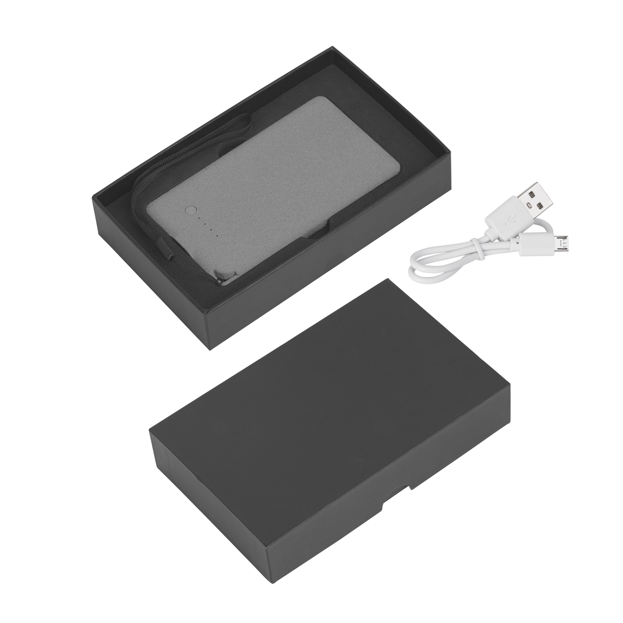 Зарядное устройство "Камень" с покрытием soft grip, 4000 mAh в подарочной коробке фото на сайте Print Logo.