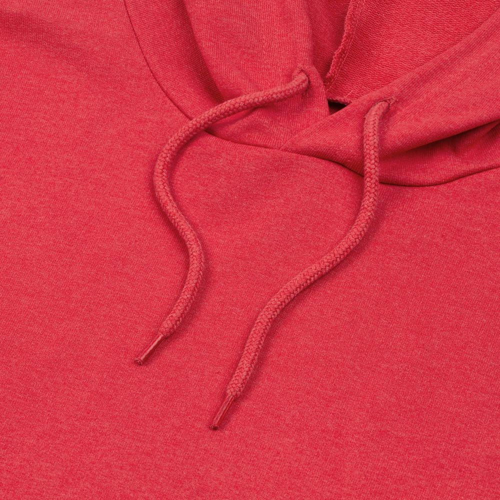 Толстовка с капюшоном унисекс Hoodie, красный меланж, размер L