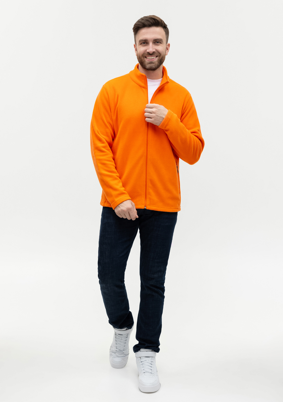 Толстовка унисекс STAN на молнии микрофлис 200, 21, Оранжевый,  (28/1)  (52/XL)