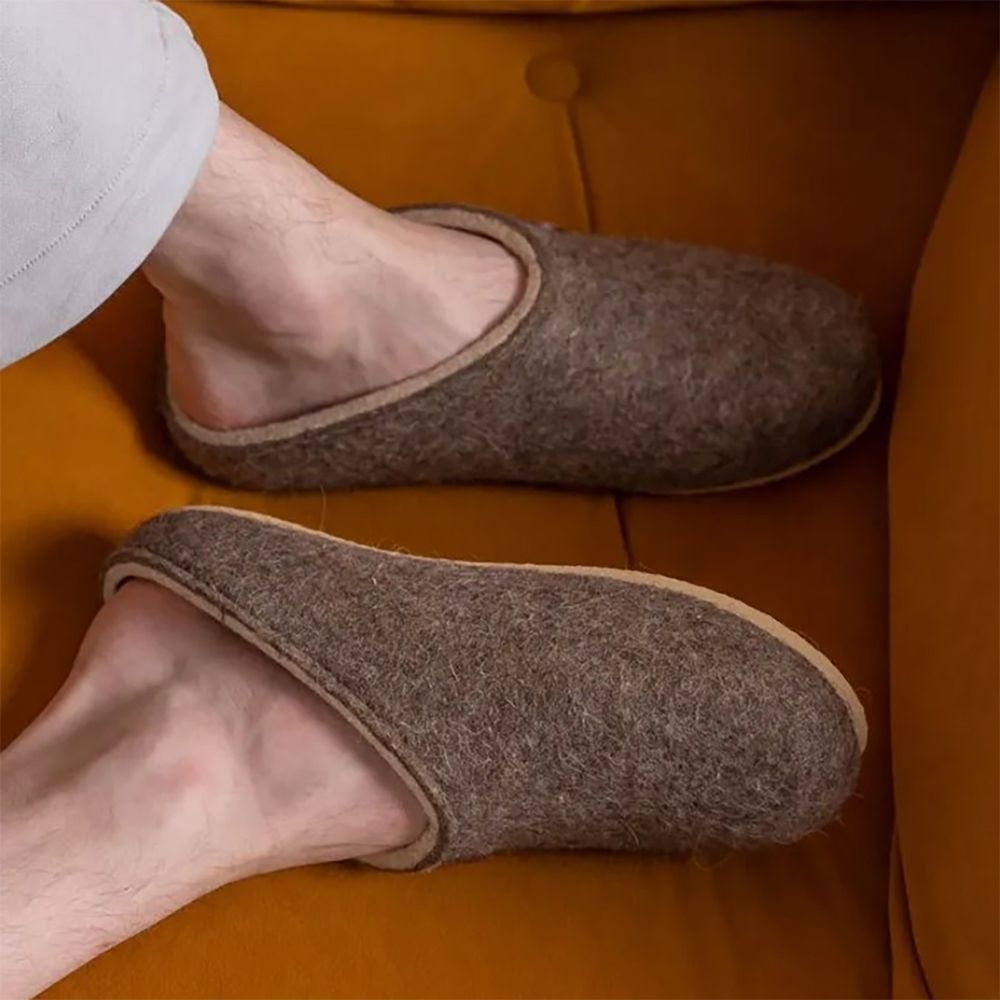 Домашние валенки Step, серо-коричневые (натуральные), размер 46