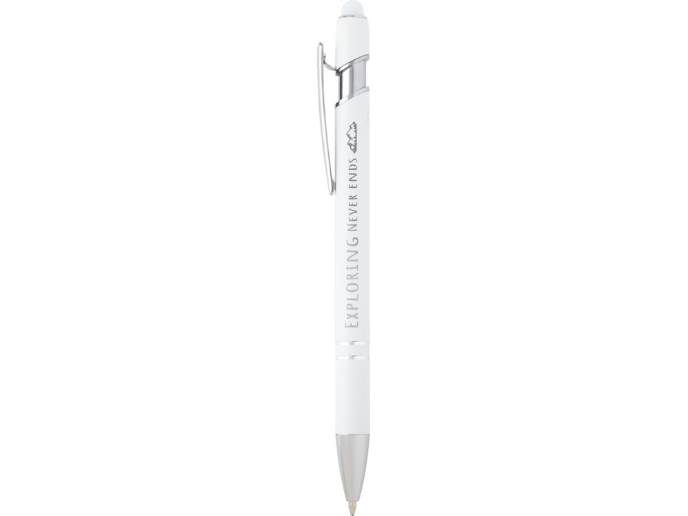 Kish шариковая ручка с серебристой отделкой - Белый (синие чернила)