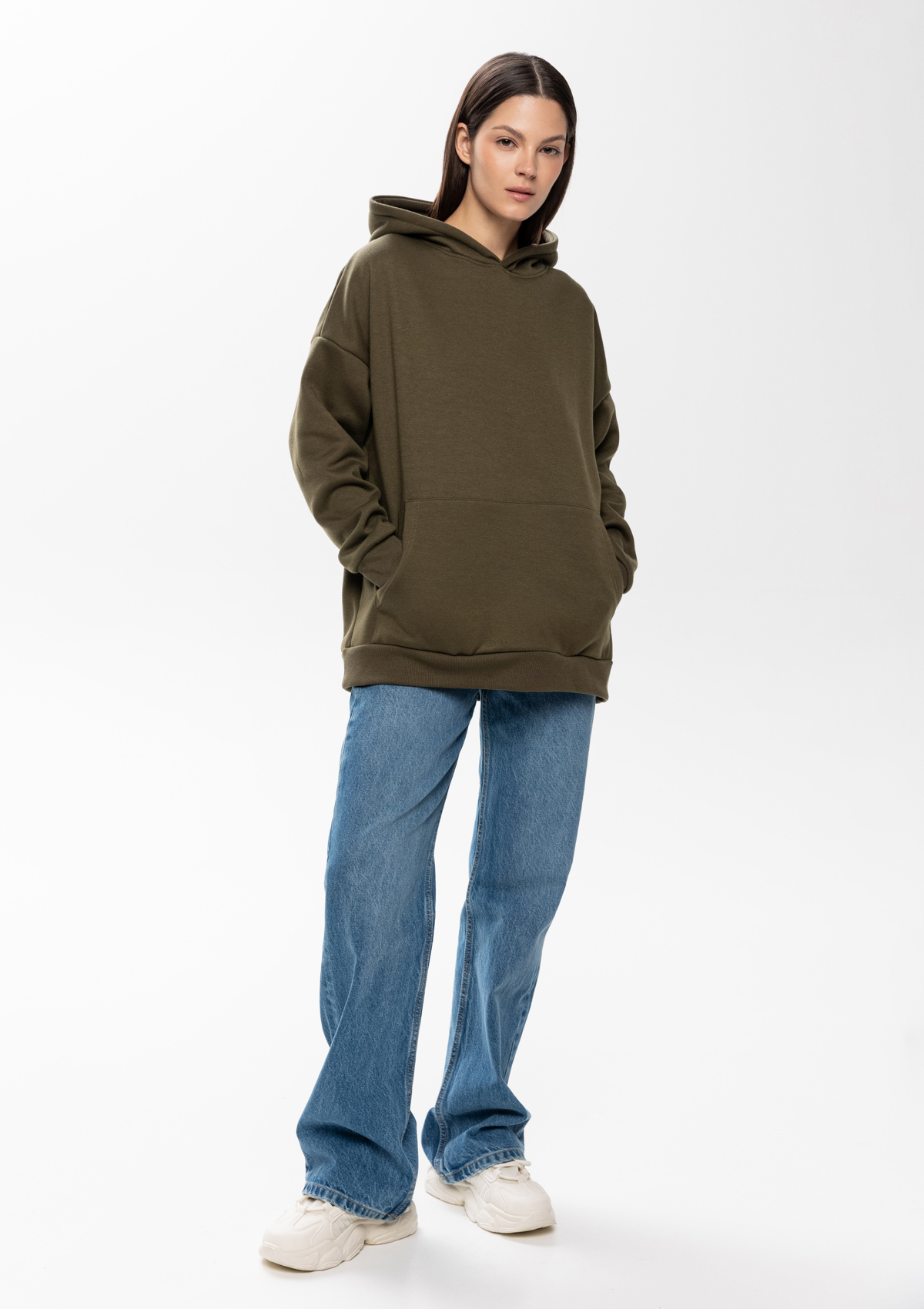 Худи унисекс STAN оверсайз интерсофт 320, 69, Оливковый хаки,  (36)  (52/XL)