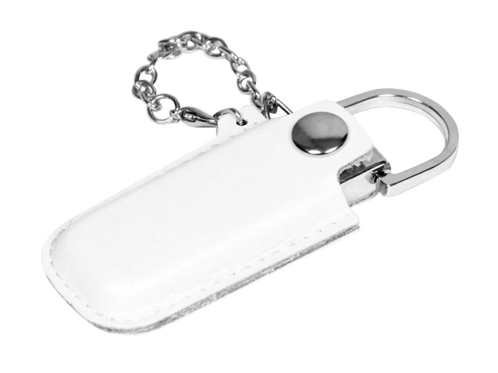 USB 2.0- флешка на 32 Гб в массивном корпусе с кожаным чехлом с логотипом  | Print Logo
