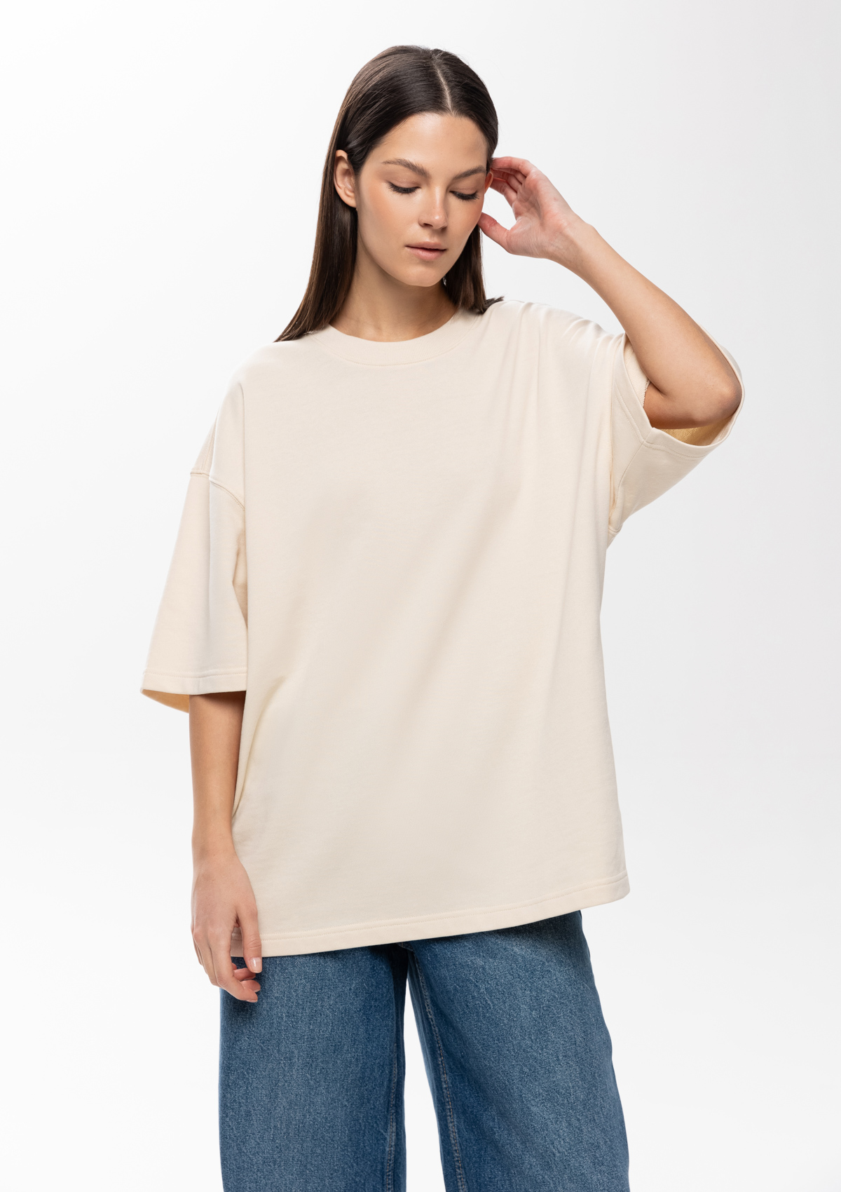 Футболка унисекс оверсайз STAN хлопок/полиэстер 260, 40, Молочный,  (11)  (44/XS)