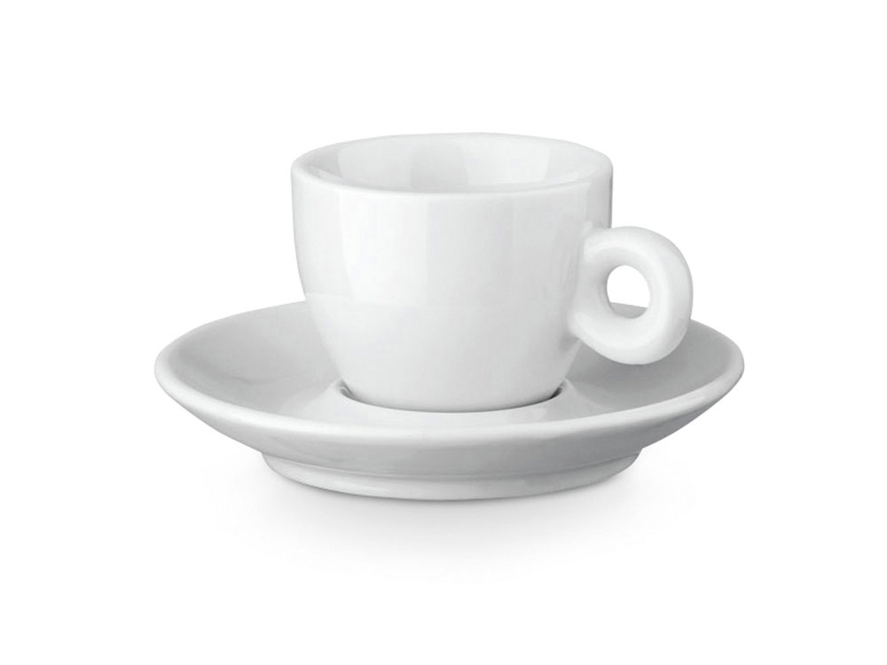 Керамическая чашка с блюдцем PRESSO с логотипом  | Print Logo