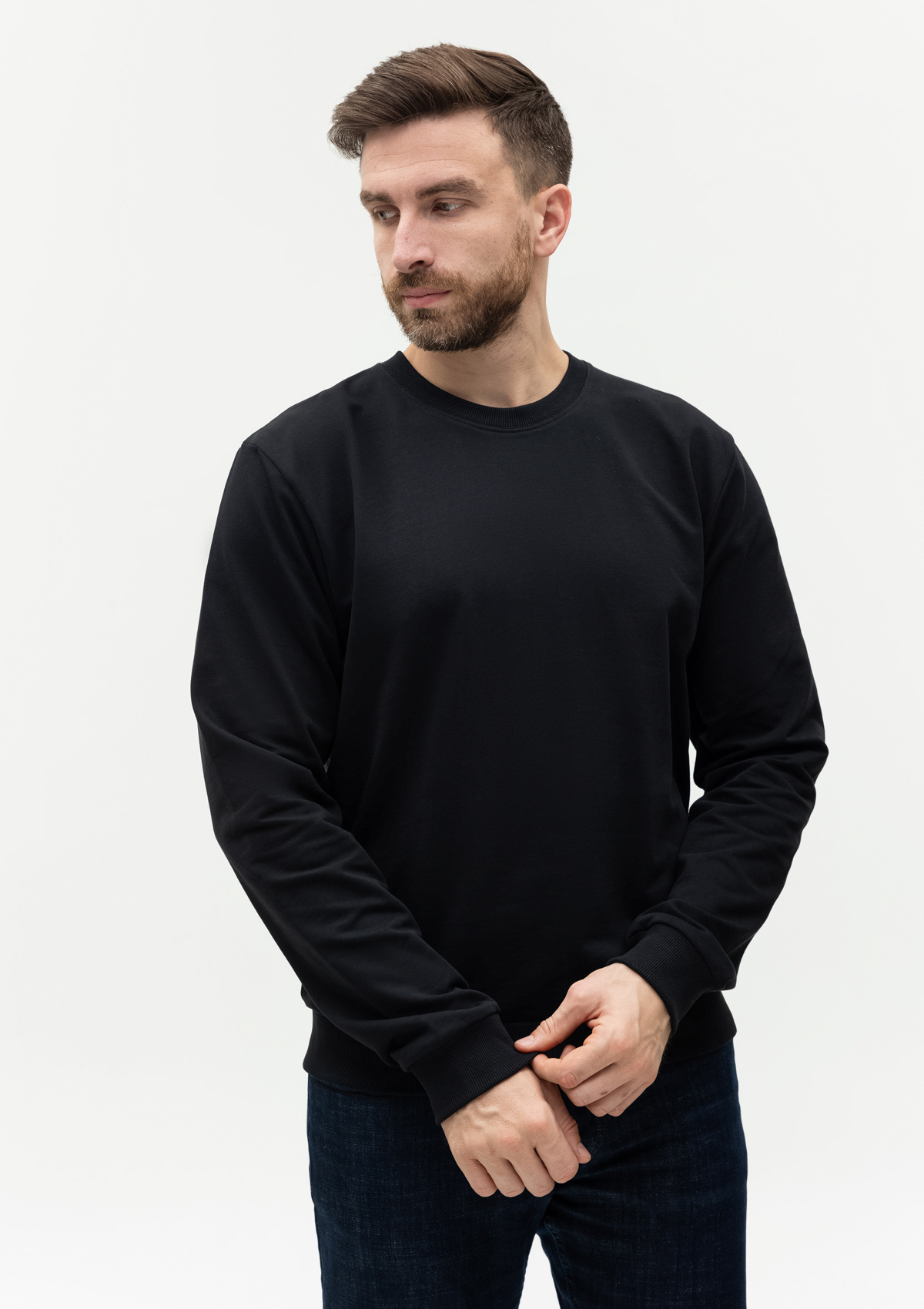Свитшот унисекс STAN футер с начёсом 220, 60, Чёрный,  (20)  (44/XS)