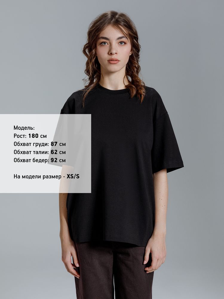 Футболка оверсайз Kangas, черная, XS/S