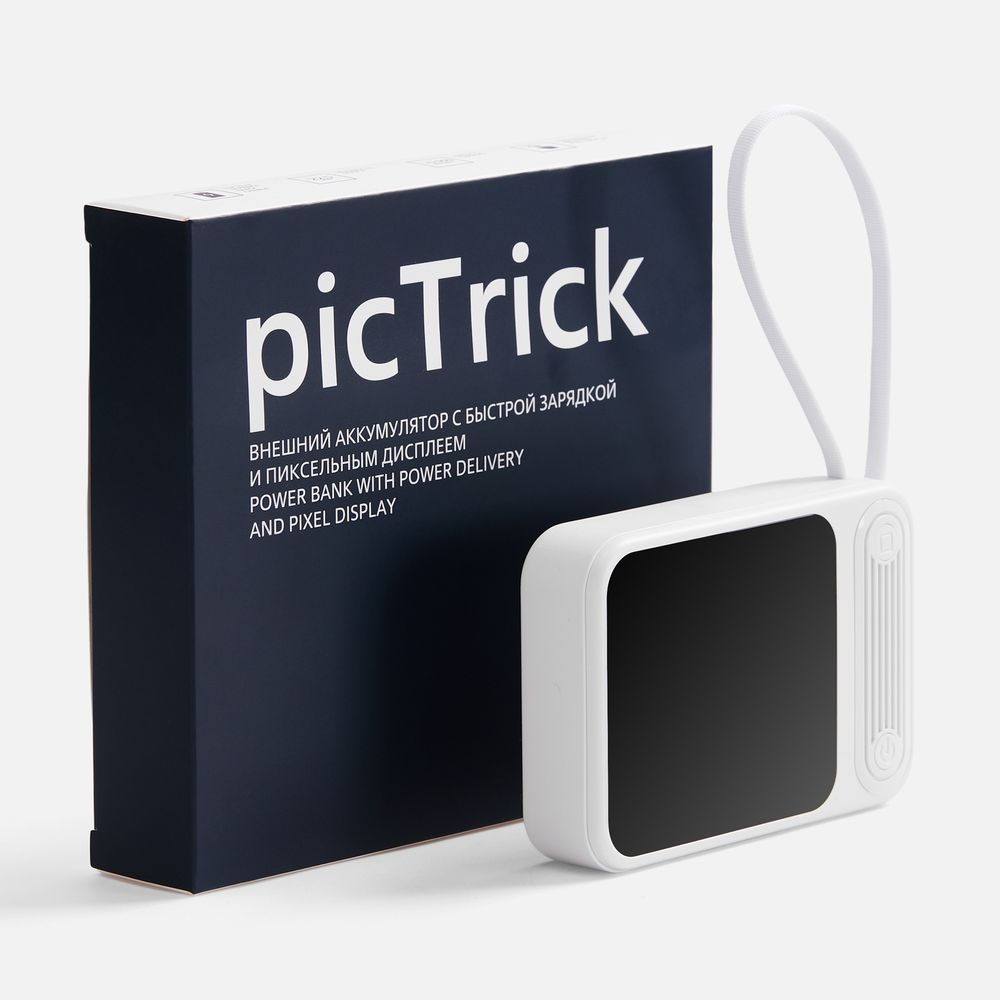 Внешний аккумулятор с пиксельным дисплеем picTrick 10000 мАч