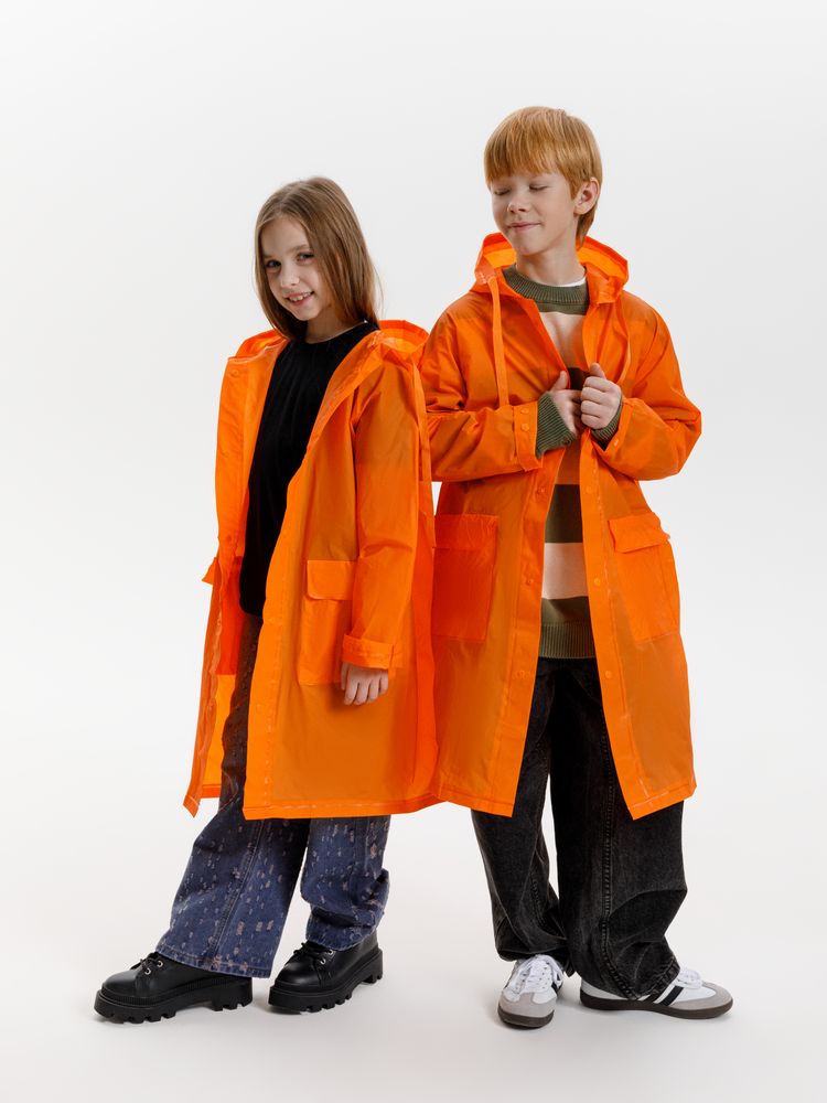 Дождевик детский RainDrop Kids, оранжевый, 12 лет (рост 142-152)