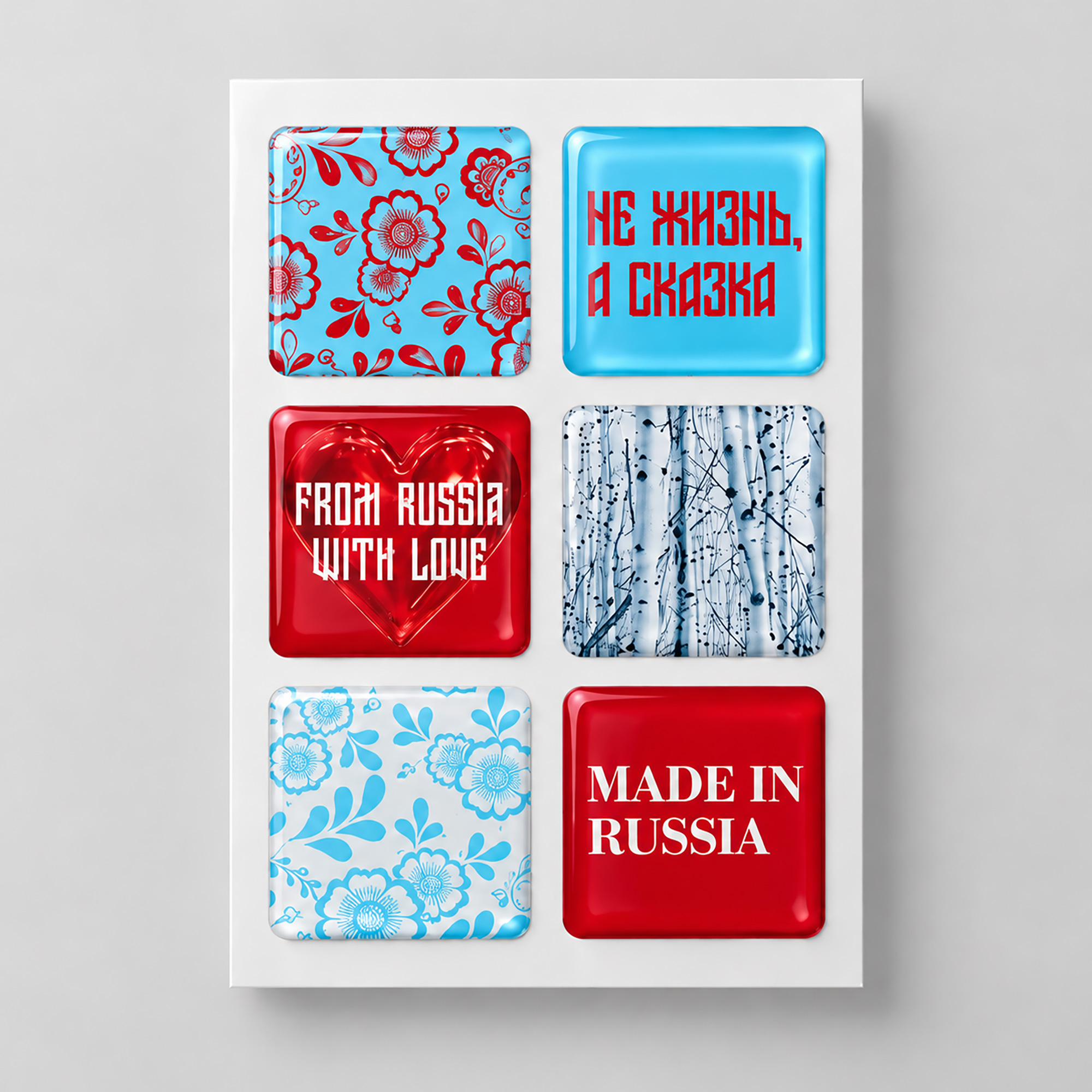 Сет объемных стикеров из смолы, 6 шт с логотипом  | Print Logo