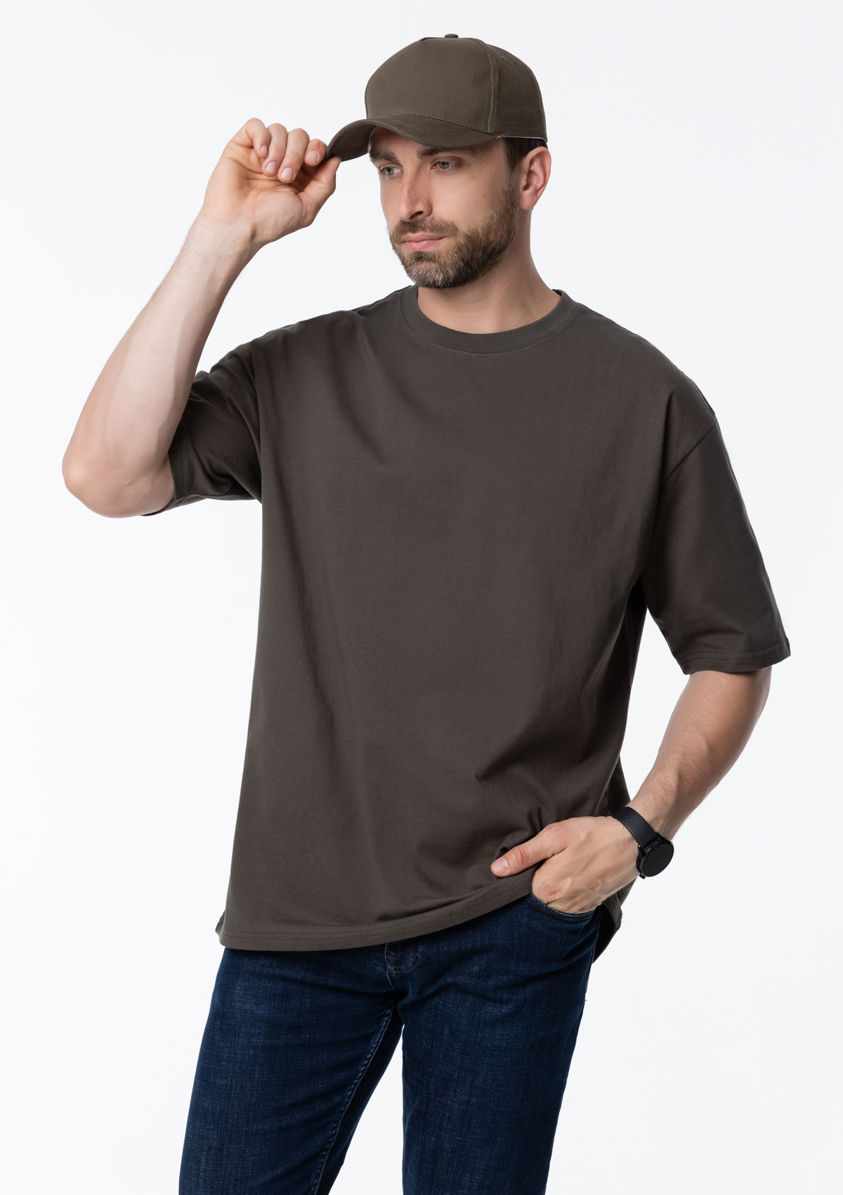 Бейсболка STAN 5 клиньев хлопок 260, 12, Оливковый хаки,  (36)  (56-58/ONE SIZE)
