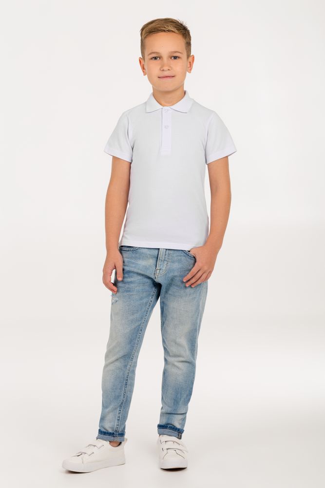 Рубашка поло детская Virma Kids, белая, 8 лет