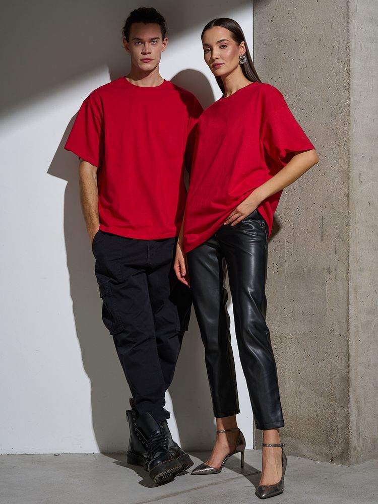 Футболка Oversize Premium, красная, размер XL