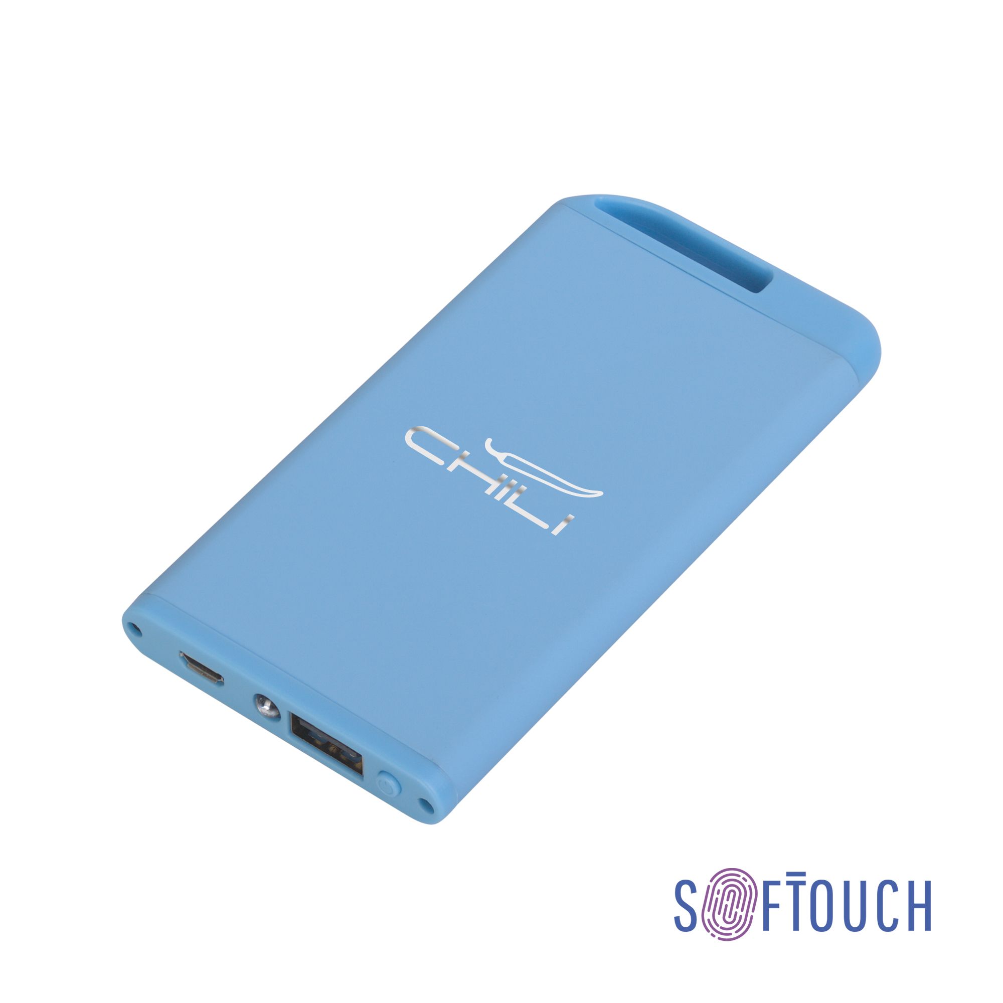 Зарядное устройство "Theta" с фонариком, 4000 mAh, покрытие soft touch фото на сайте Print Logo.