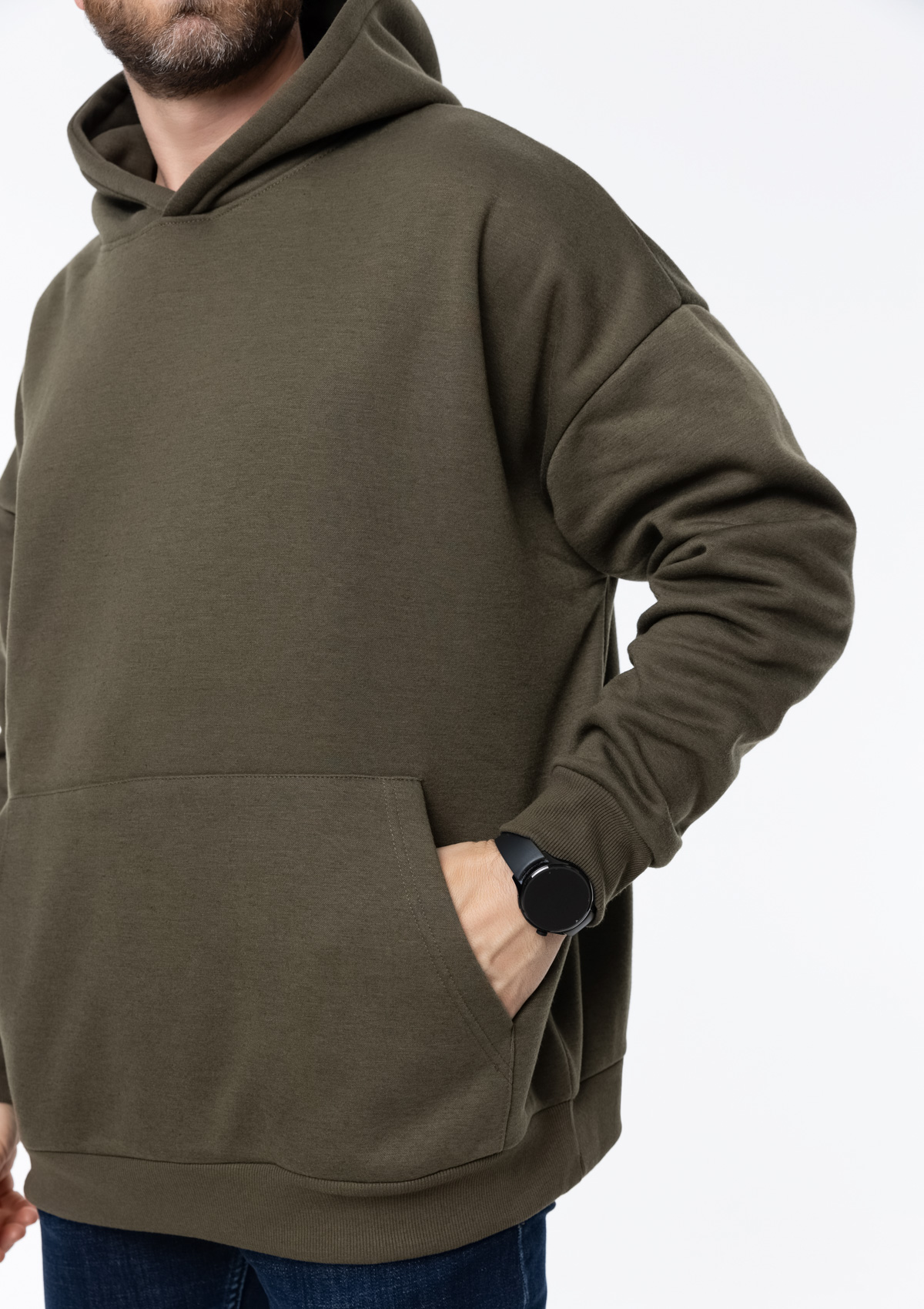 Худи унисекс STAN оверсайз интерсофт 320, 69, Оливковый хаки,  (36)  (52/XL)