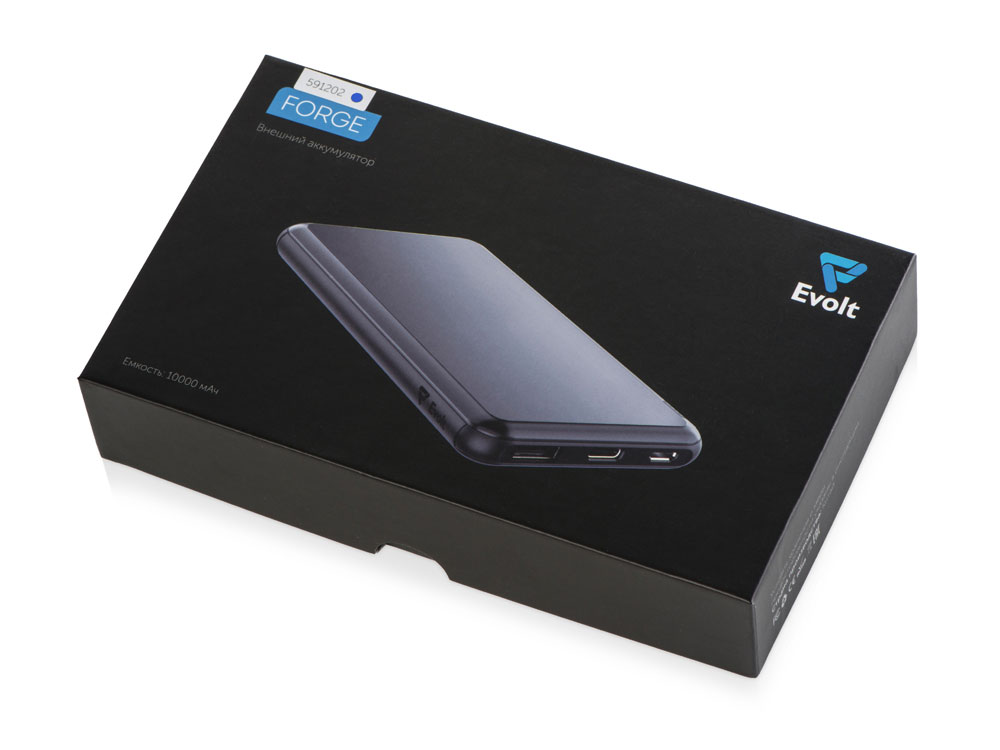 Внешний аккумулятор Forge v.2 металл,  10000mah, синий