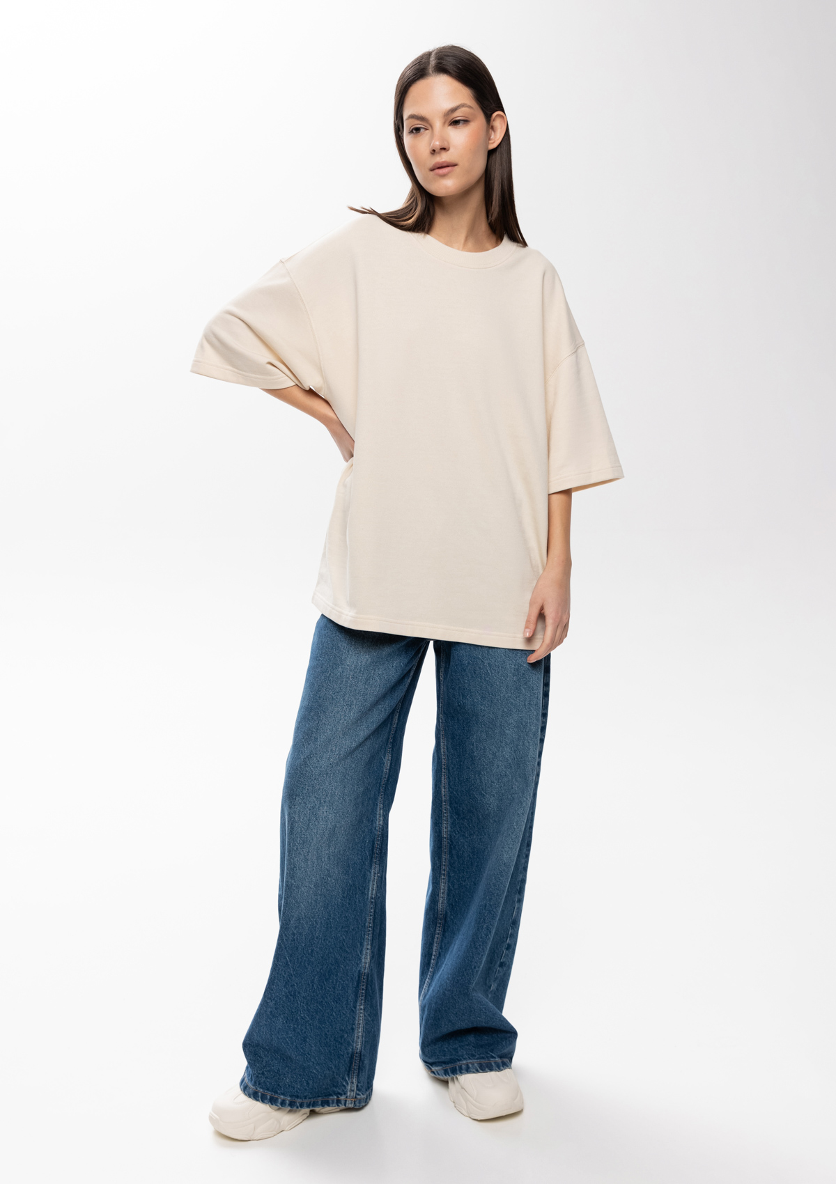 Футболка унисекс оверсайз STAN хлопок/полиэстер 260, 40, Молочный,  (11)  (44/XS)