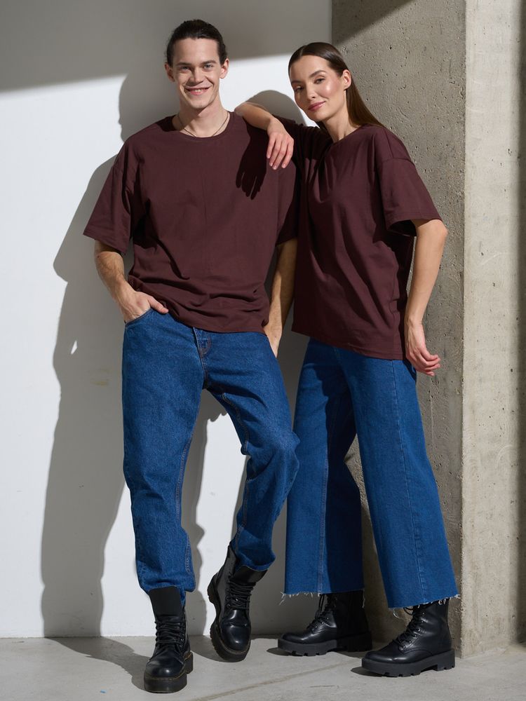 Футболка Oversize Premium, коричневая (шоколад), размер 3XL