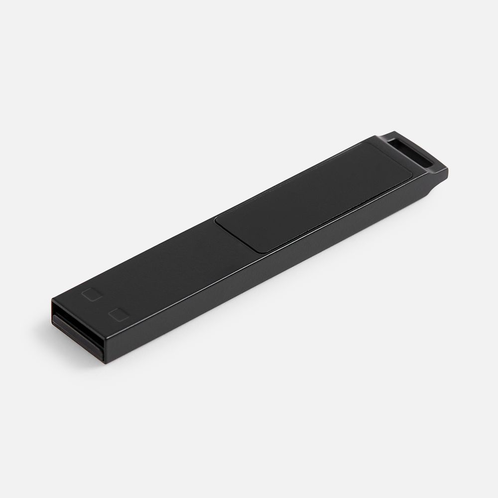 Флешка markBright Black с зеленой подсветкой