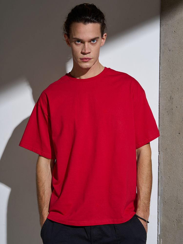 Футболка Oversize Premium, красная, размер XL