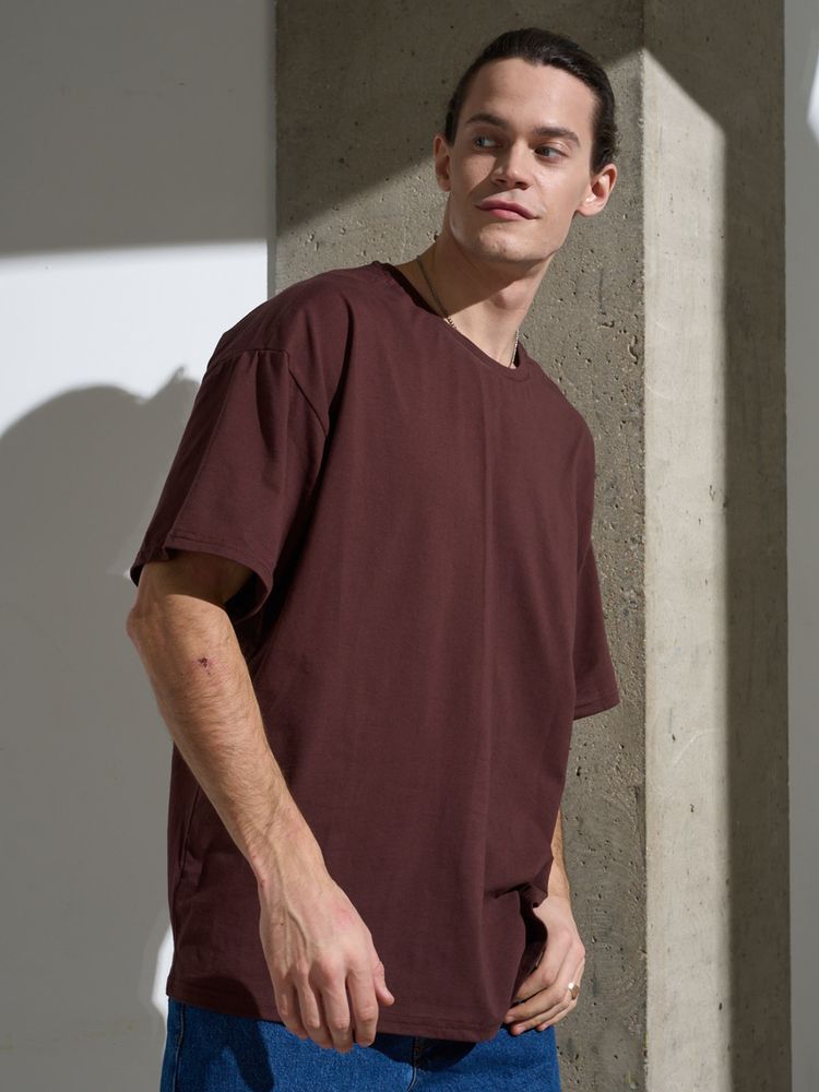 Футболка Oversize Premium, коричневая (шоколад), размер 3XL