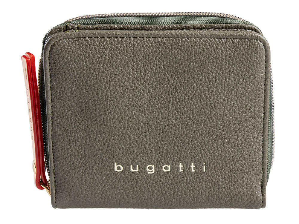 Кошелёк женский BUGATTI ЭЛЛА | ELLA, оливковый, полиуретан, 12х3х10 см