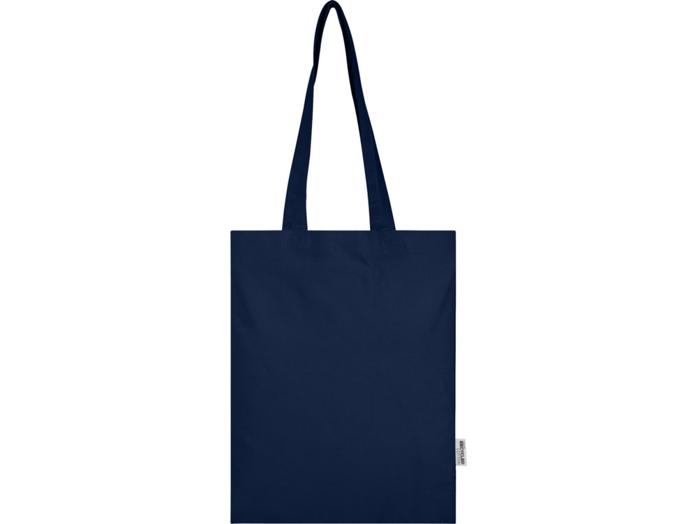 Мадрас Блэнд эко-сумка из переработанного хлопка GRS плотностью 140 г/м² объемом 7 л - Темно-синий