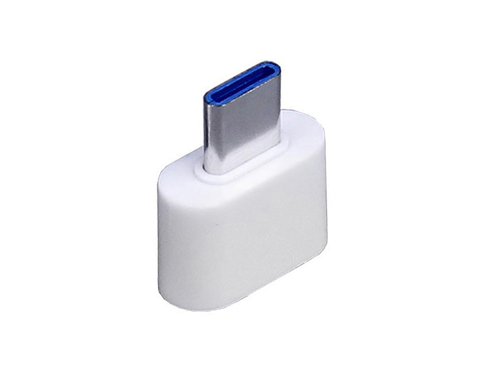 Универсальный адаптер USB Type-C папа Type-A мама, белый