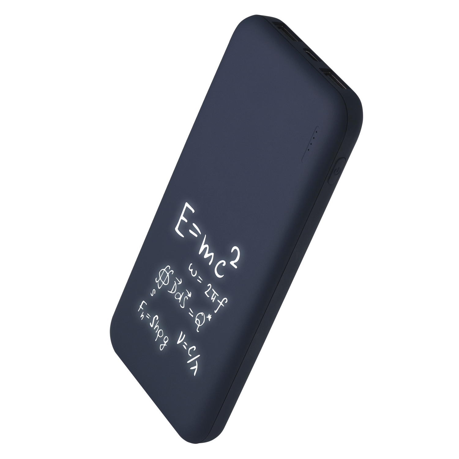 Внешний аккумулятор с подсветкой Люче (Luce) 10000 mAh, белый фото на сайте Print Logo.