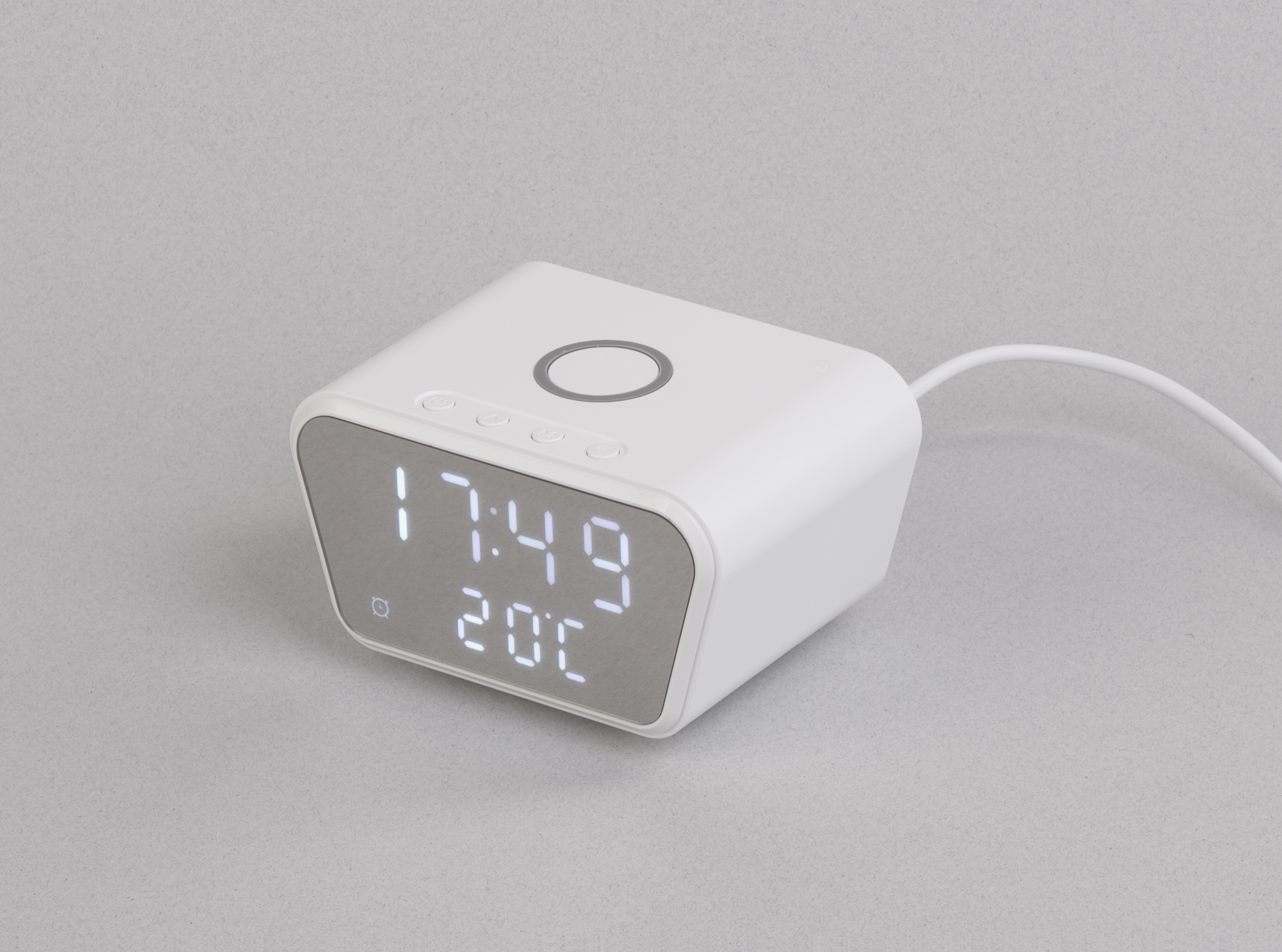 Настольные часы "Smart Clock" с беспроводным (15W) зарядным устройством, будильником и термометром с логотипом smart | Print Logo