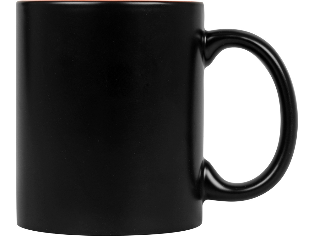 Кружка с покрытием для гравировки Subcolor BLK, черный/оранжевый