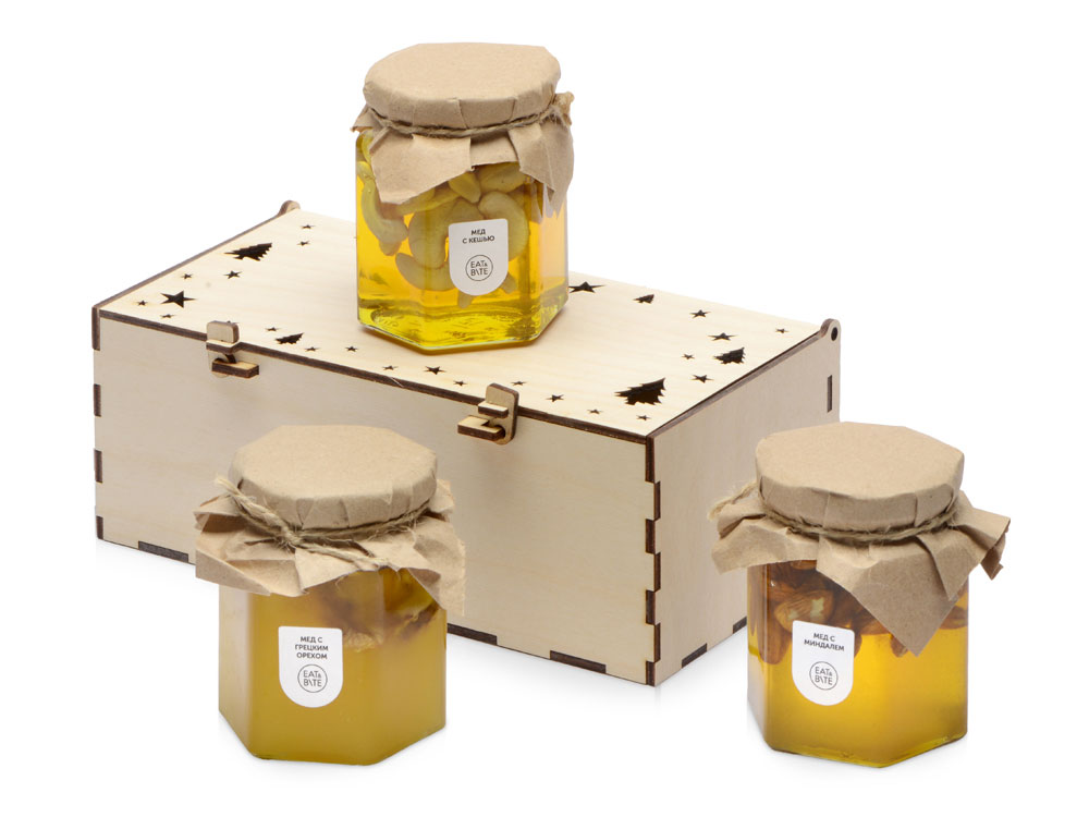 Подарочный набор Trio honey с логотипом Eat&amp;Bite | Print Logo