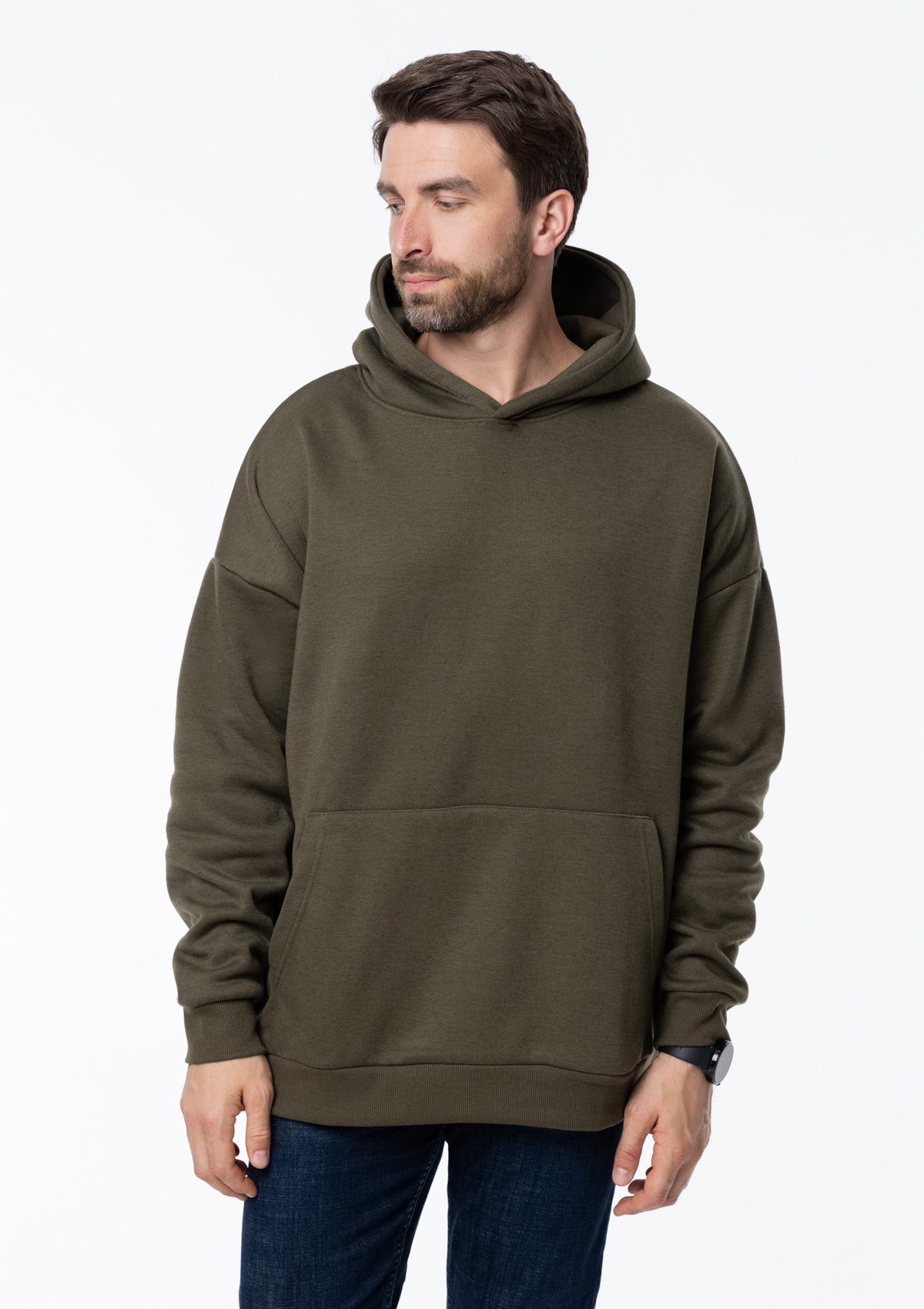 Худи унисекс STAN оверсайз интерсофт 320, 69, Оливковый хаки,  (36)  (52/XL)