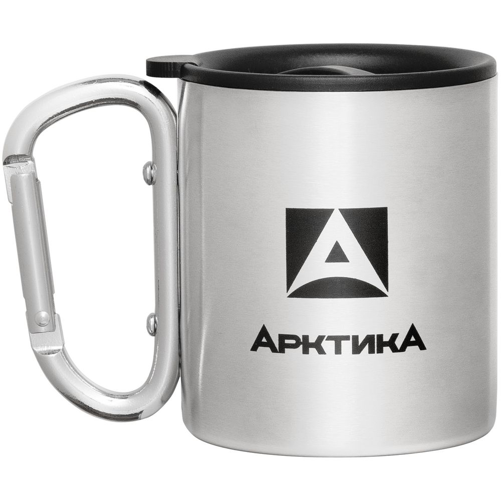 Термокружка с карабином «Арктика 400» — пример нанесения логотипа (Арктика) | Print Logo