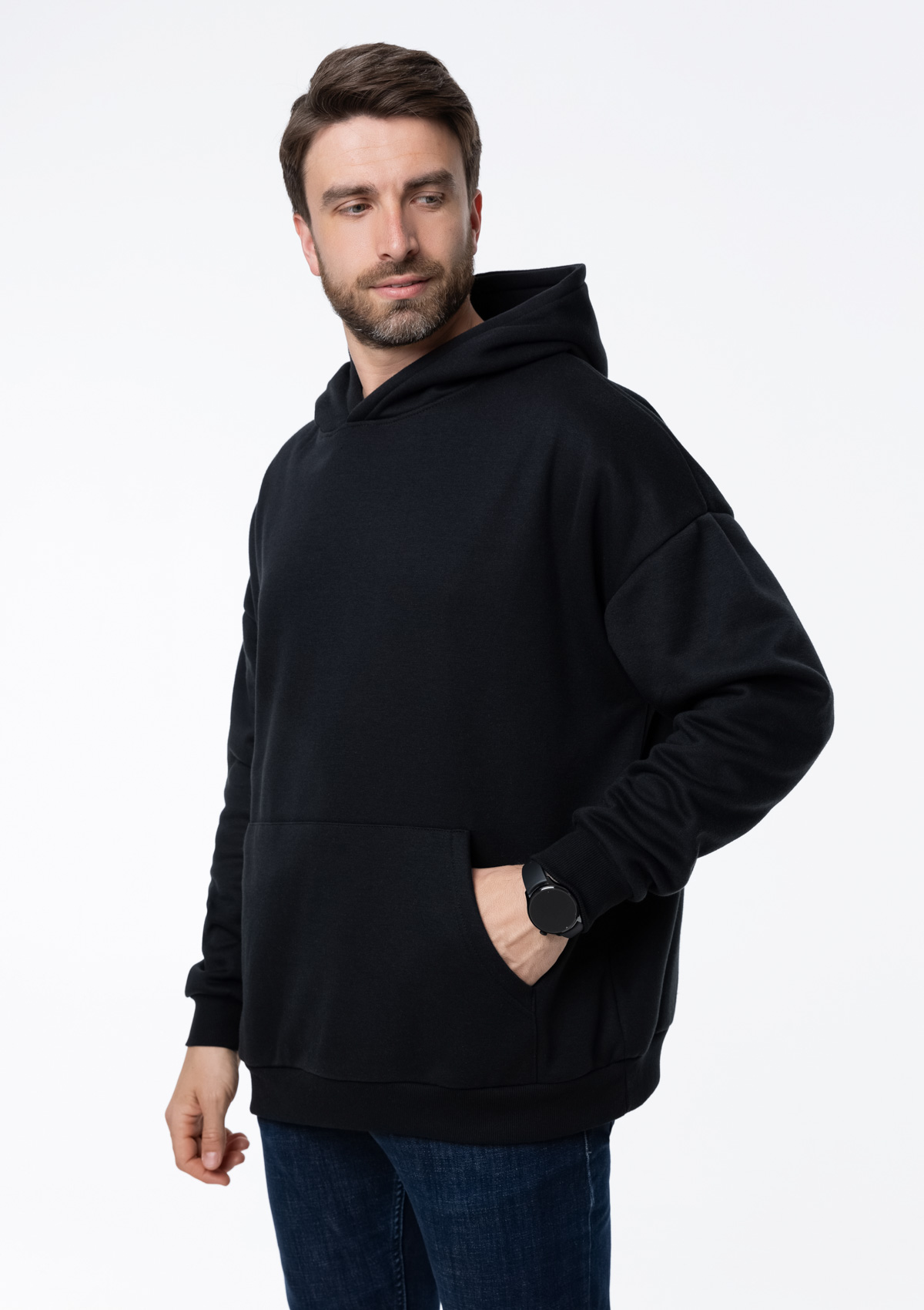 Худи унисекс STAN оверсайз интерсофт 320, 69, Чёрный,  (20)  (54/XXL)